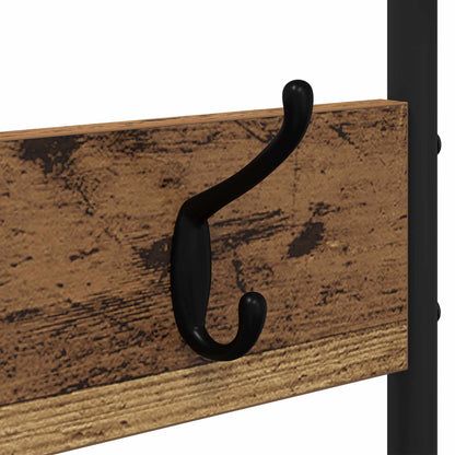 Coat Stand with Shoes Bench Old Wood 120.5 x 34 x 190 cm