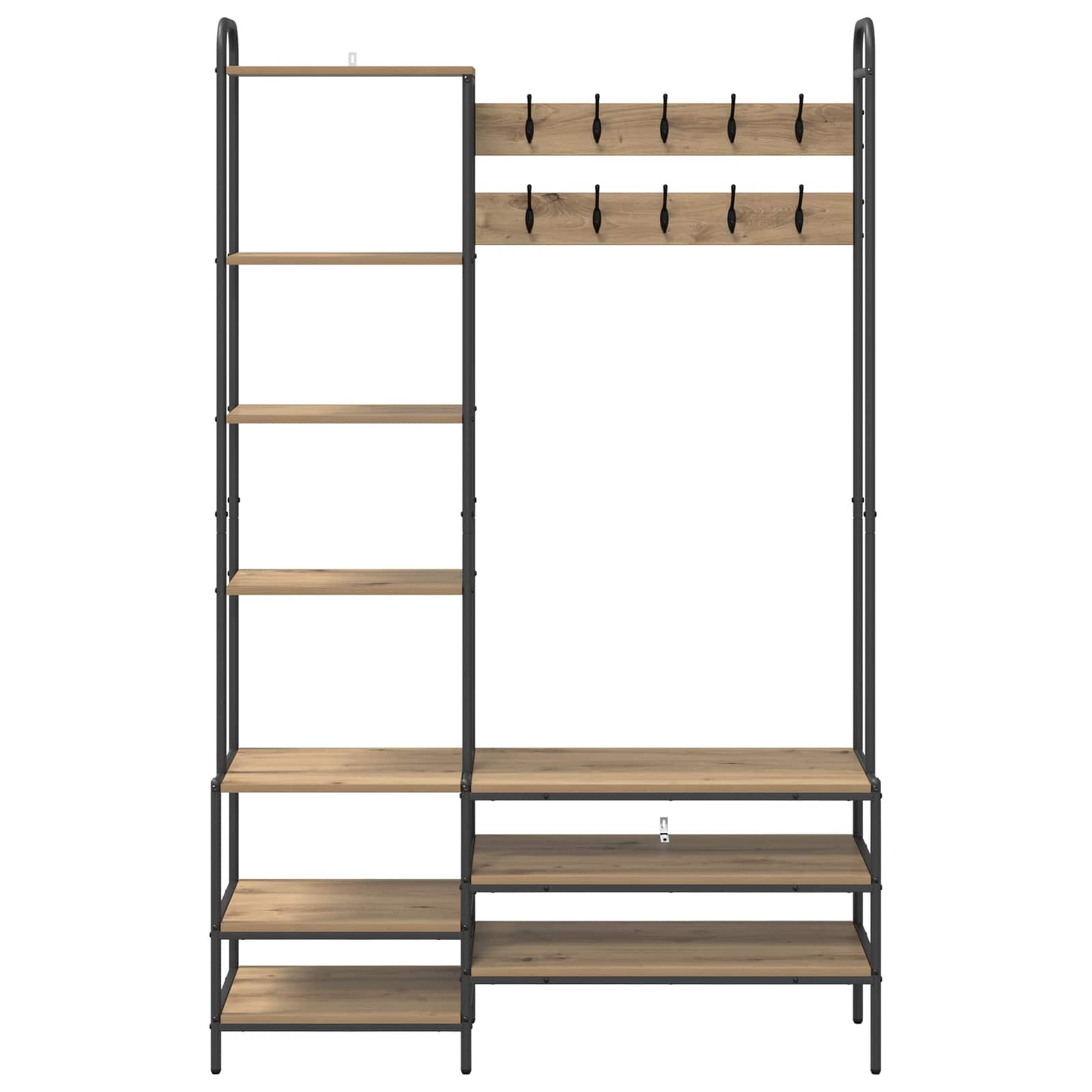 Coat Stand with Shoes Bench Artisan Oak 120.5 x 34 x 190 cm
