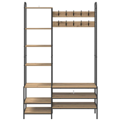 Coat Stand with Shoes Bench Artisan Oak 120.5 x 34 x 190 cm