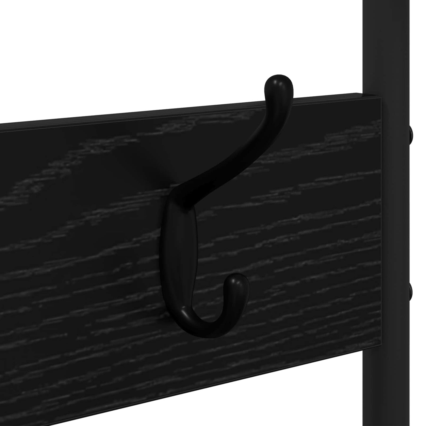 Coat Stand with Shoes Bench Black Oak 143 x 30 x 199.5 cm