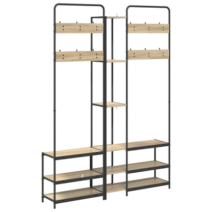Coat Stand with Shoes Bench Sonoma Oak 143 x 30 x 199.5 cm
