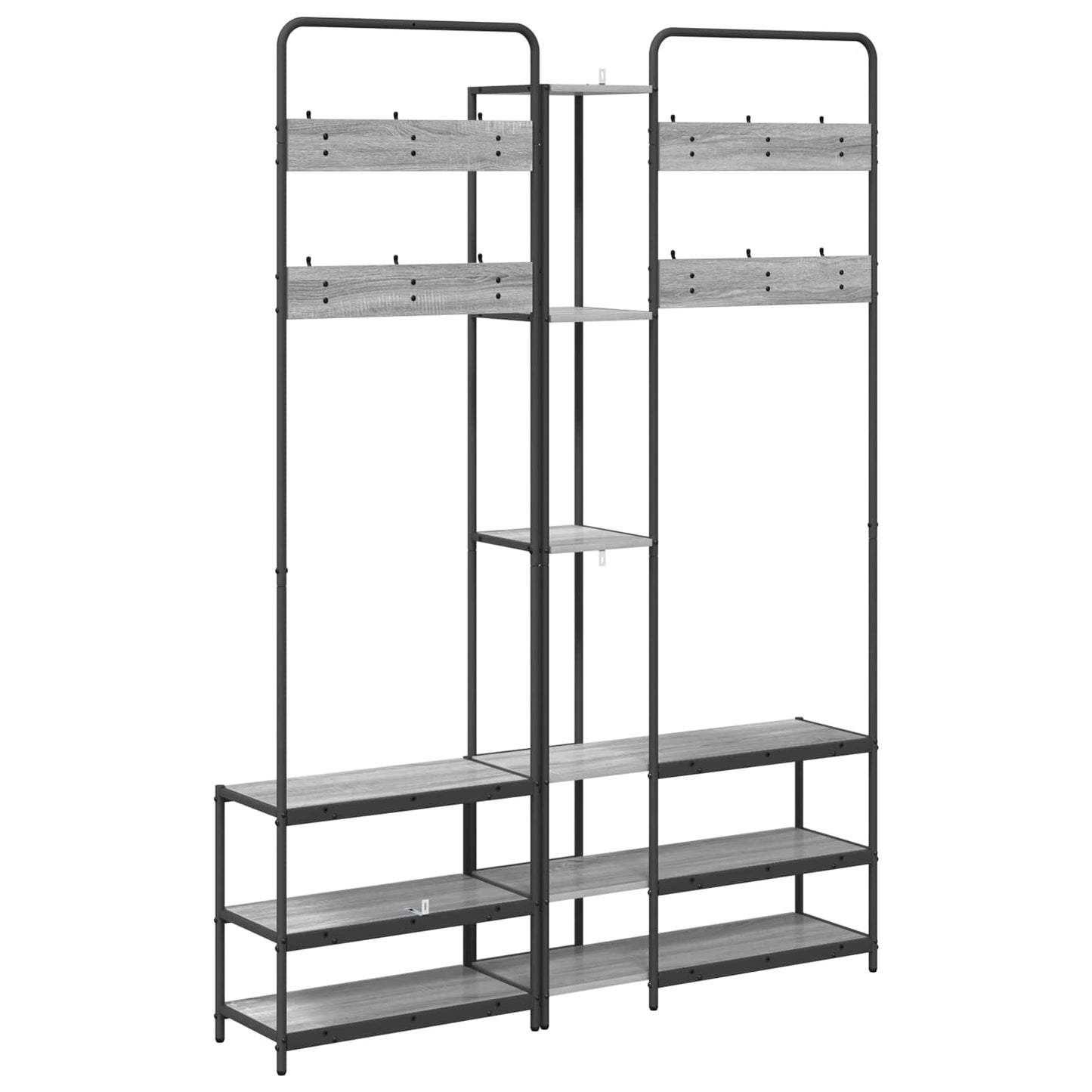 Coat Stand with Shoes Bench Grey Sonoma 143 x 30 x 199.5 cm