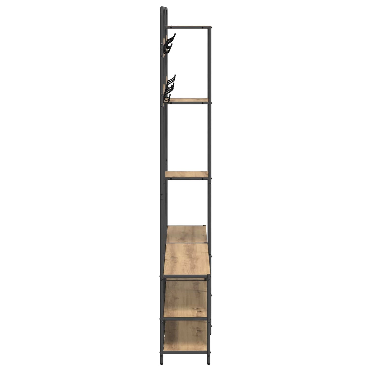 Coat Stand with Shoes Bench Artisan Oak 143 x 30 x 199.5 cm