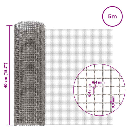 Mesh Screen 40 x 500 cm 3 Mesh Stainless Steel 201 Silver