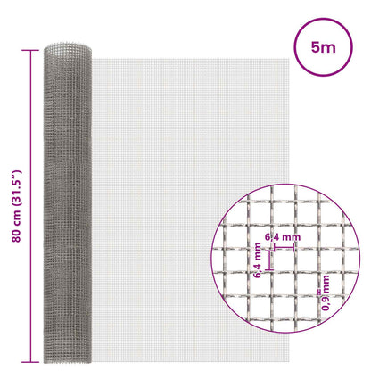Mesh Screen 80 x 500 cm 3 Mesh Stainless Steel 201 Silver