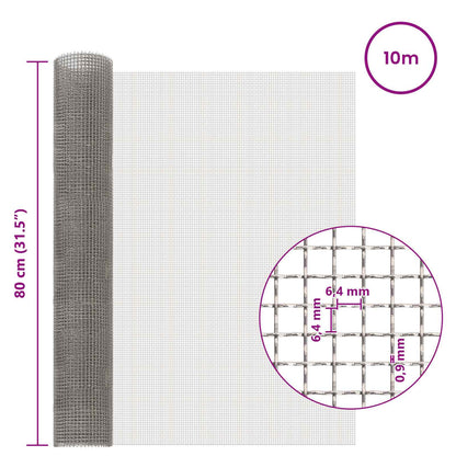 Mesh Screen 80 x 1000 cm 3 Mesh Stainless Steel 201 Silver