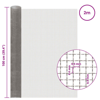 Mesh Screen 100 x 200 cm 3 Mesh Stainless Steel 201 Silver