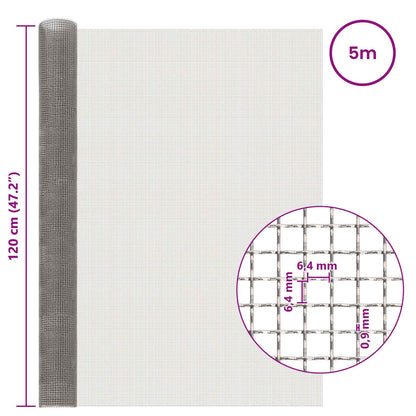 Mesh Screen 120 x 500 cm 3 Mesh Stainless Steel 201 Silver