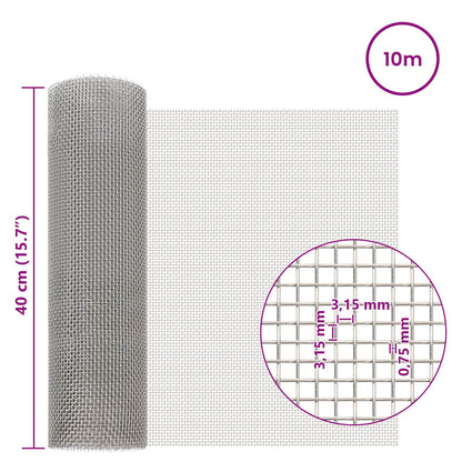 Mesh Screen 40 x 1000 cm 6 Mesh Stainless Steel 201 Silver