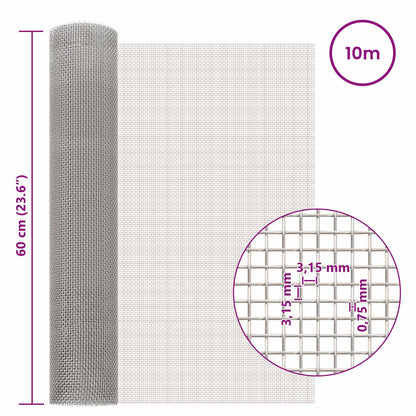 Mesh Screen 60 x 1000 cm 6 Mesh Stainless Steel 201 Silver