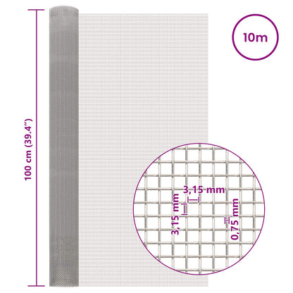 Mesh Screen 100 x 1000 cm 6 Mesh Stainless Steel 201 Silver
