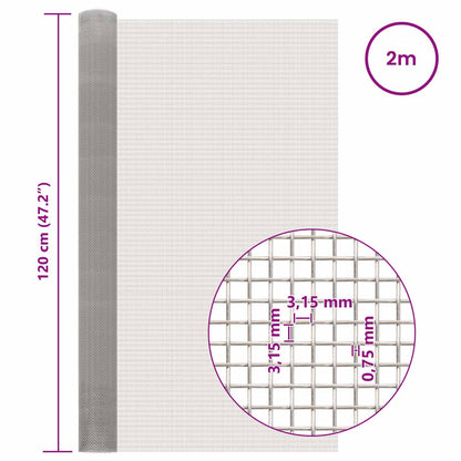 Mesh Screen 120 x 200 cm 6 Mesh Stainless Steel 201 Silver