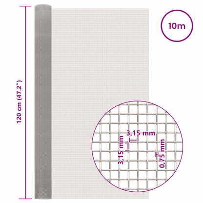 Mesh Screen 120 x 1000 cm 6 Mesh Stainless Steel 201 Silver