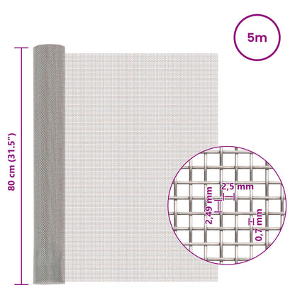 Mesh Screen 80 x 500 cm 8 Mesh Stainless Steel 201 Silver