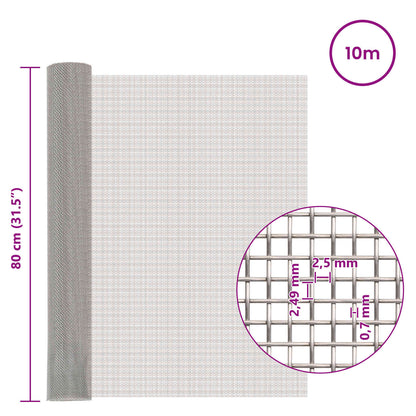 Mesh Screen 80 x 1000 cm 8 Mesh Stainless Steel 201 Silver