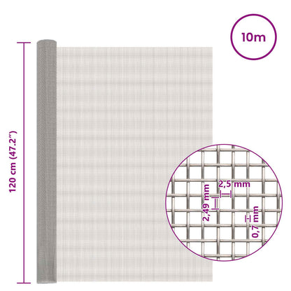 Mesh Screen 120 x 1000 cm 8 Mesh Stainless Steel 201 Silver