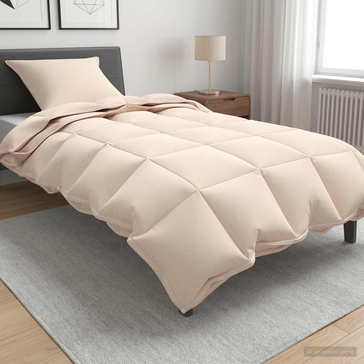 Duvet 155 x 220 cm All Seasons Kapok Fiber Beige