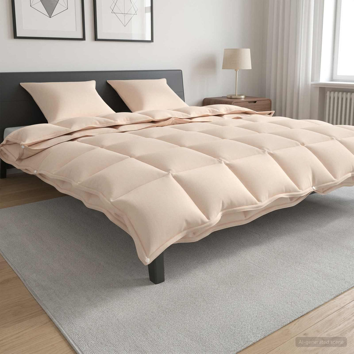 Duvet 240 x 260 cm All Seasons Kapok Fiber Beige