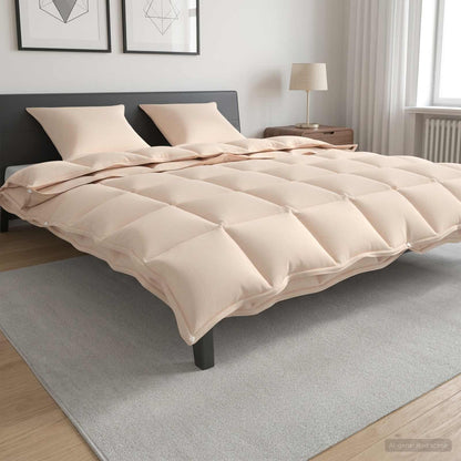 Duvet 240 x 260 cm All Seasons Kapok Fiber Beige