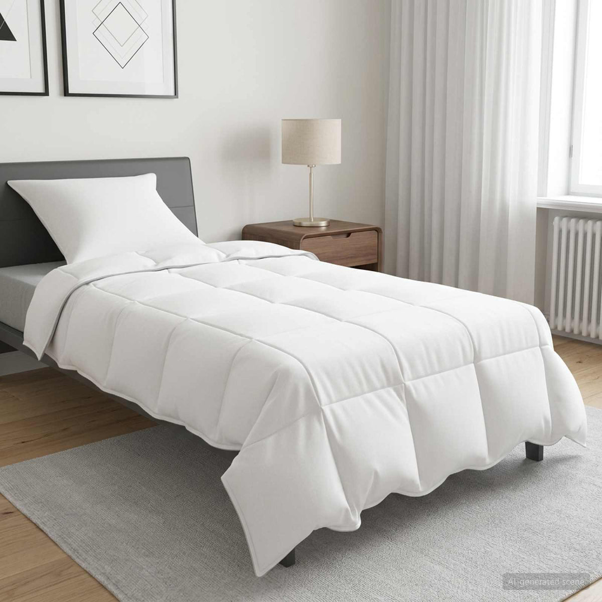 Duvet White 155 x 220 cm Bamboo Fiber