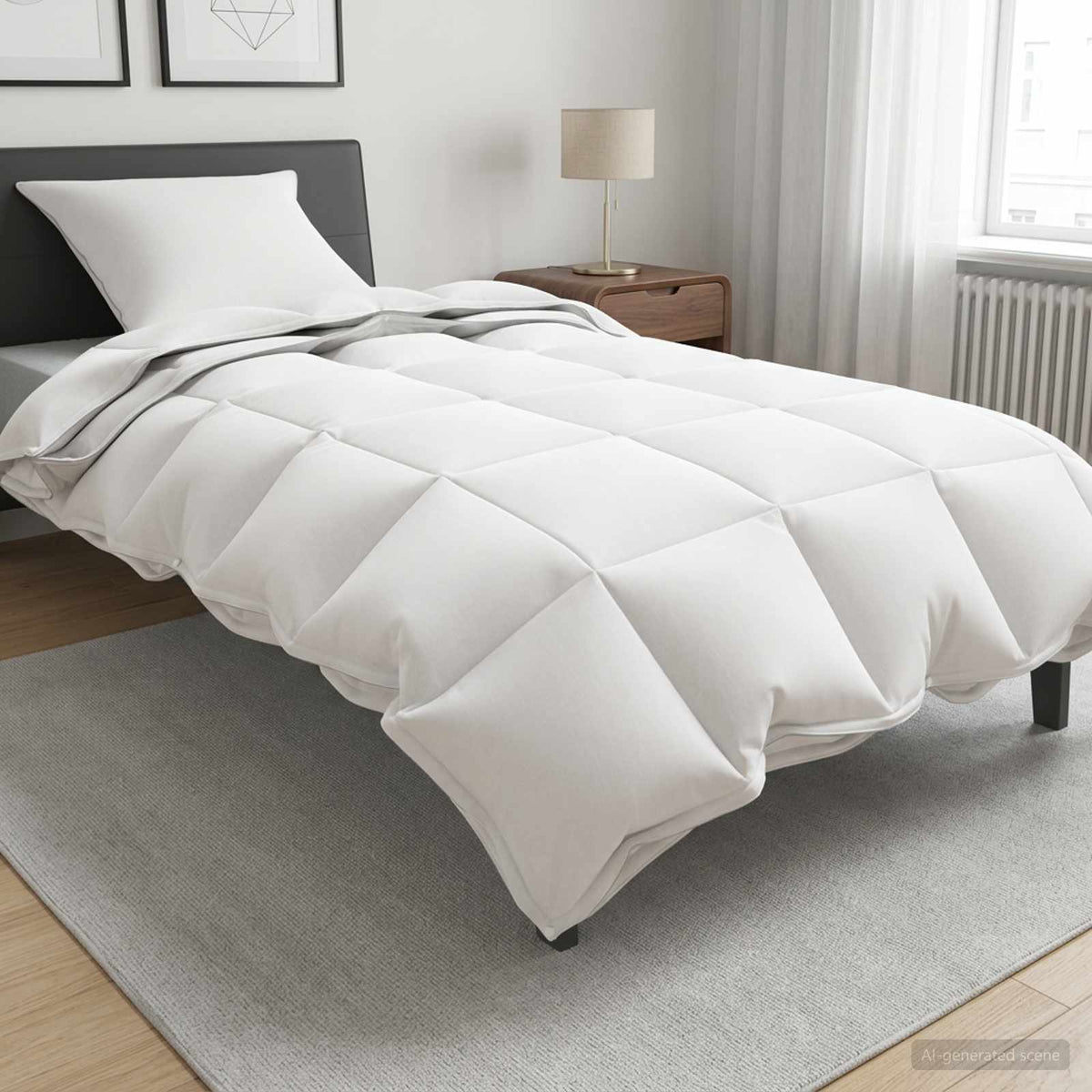 Full Year Duvet White 155 x 220 cm Bamboo Fiber