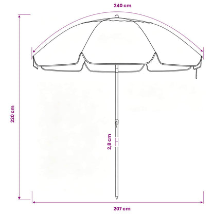 Garden Parasol 240 cm 170T Polyester Orange