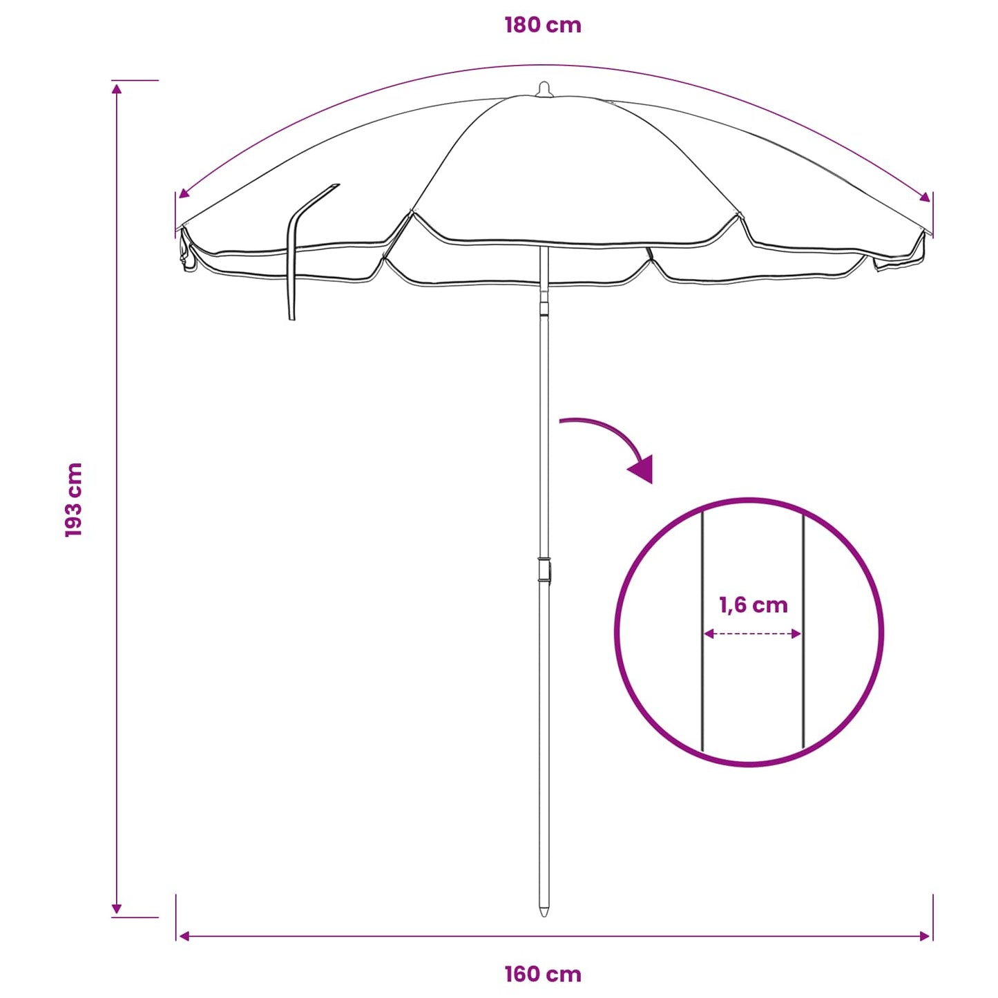 Garden Parasol 160 cm 170T Polyester Orange
