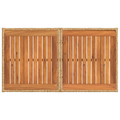 Garden Table Natural 100 x 55 x 37 cm PE Rattan and Glass