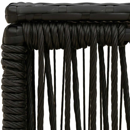 Garden Table Black 55 x 55 x 37 cm PE Rattan and Glass