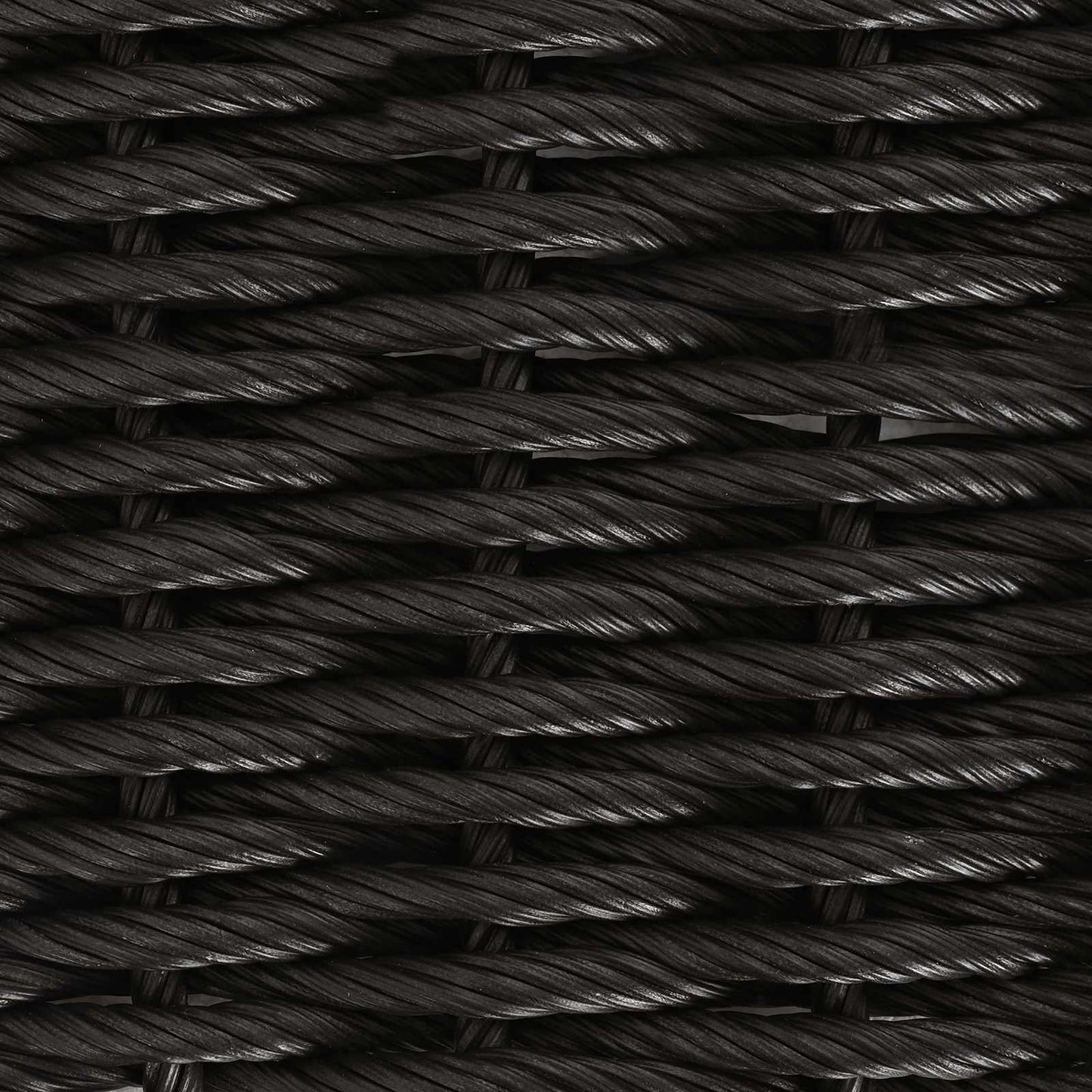 Garden Table Black 55 x 55 x 37 cm PE Rattan and Glass