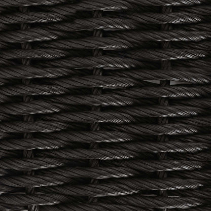 Garden Table Black 55 x 55 x 37 cm PE Rattan and Glass