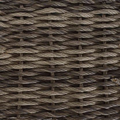 Garden Table Grey and Black 55 x 55 x 37 cm PE Rattan and Glass