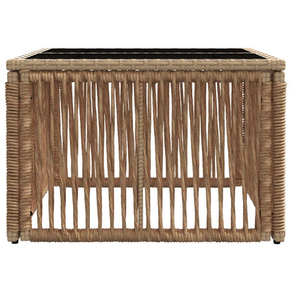 Garden Table Beige and Black 55 x 55 x 37 cm
