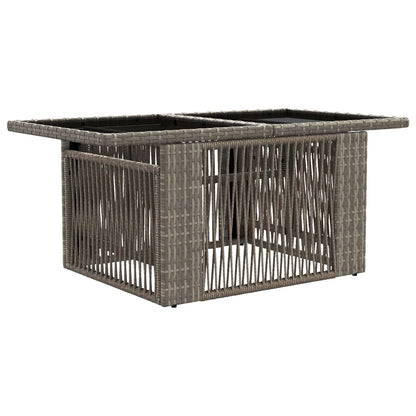 Garden Table Grey 100 x 55 x 37 cm PE Rattan and Glass