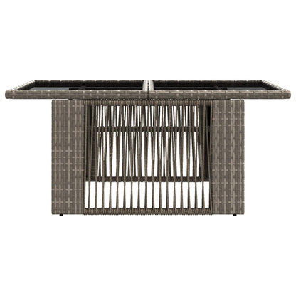 Garden Table Grey 100 x 55 x 37 cm PE Rattan and Glass