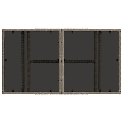 Garden Table Grey 100 x 55 x 37 cm PE Rattan and Glass