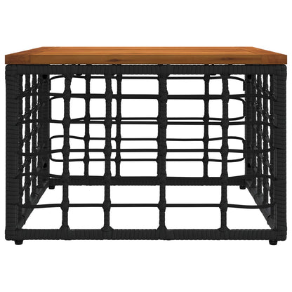 Garden Table Black and Natural 55 x 55 x 37 cm