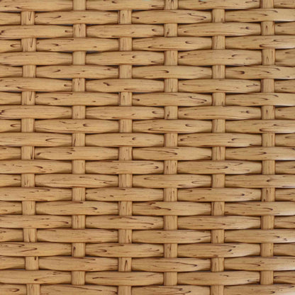 Garden Table Natural 55 x 55 x 37 cm PE Rattan and Glass