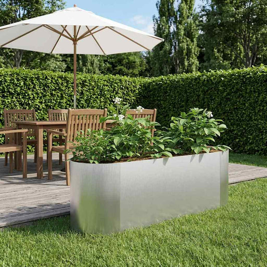 Raised Garden Bed Stainless Steel 120 x 40x 40 cm