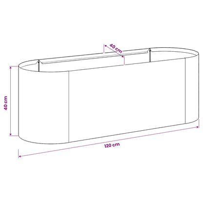 Raised Garden Bed Galvanised Steel 120 x 40x 40 cm