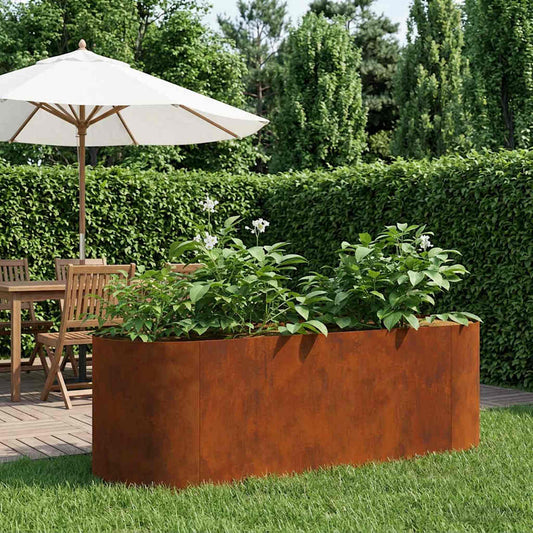Raised Garden Bed Weathering Steel 120 x 40x 40 cm