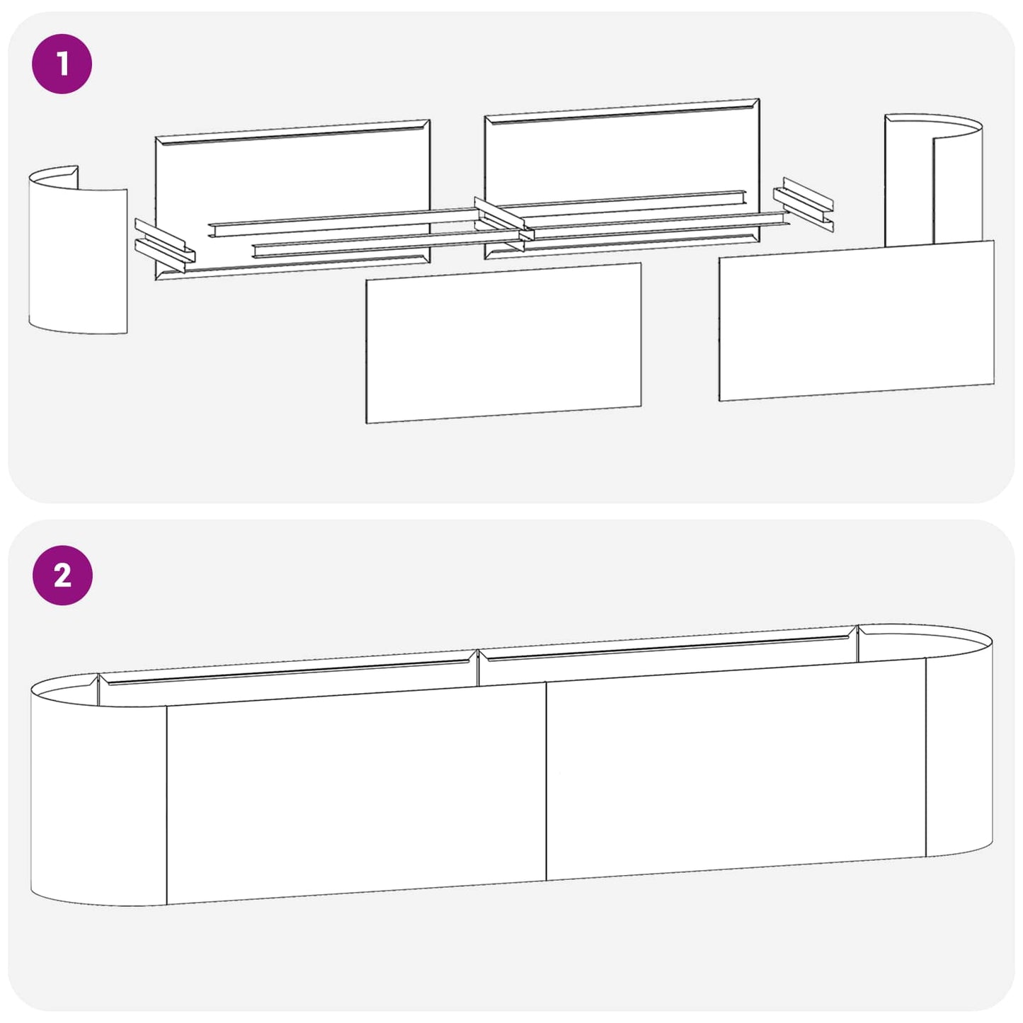 Raised Garden Bed White 200 x 40x 40 cm