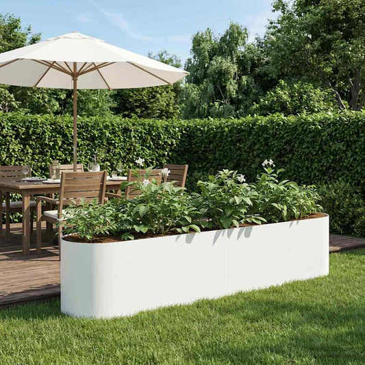 Raised Garden Bed White 200 x 40x 40 cm