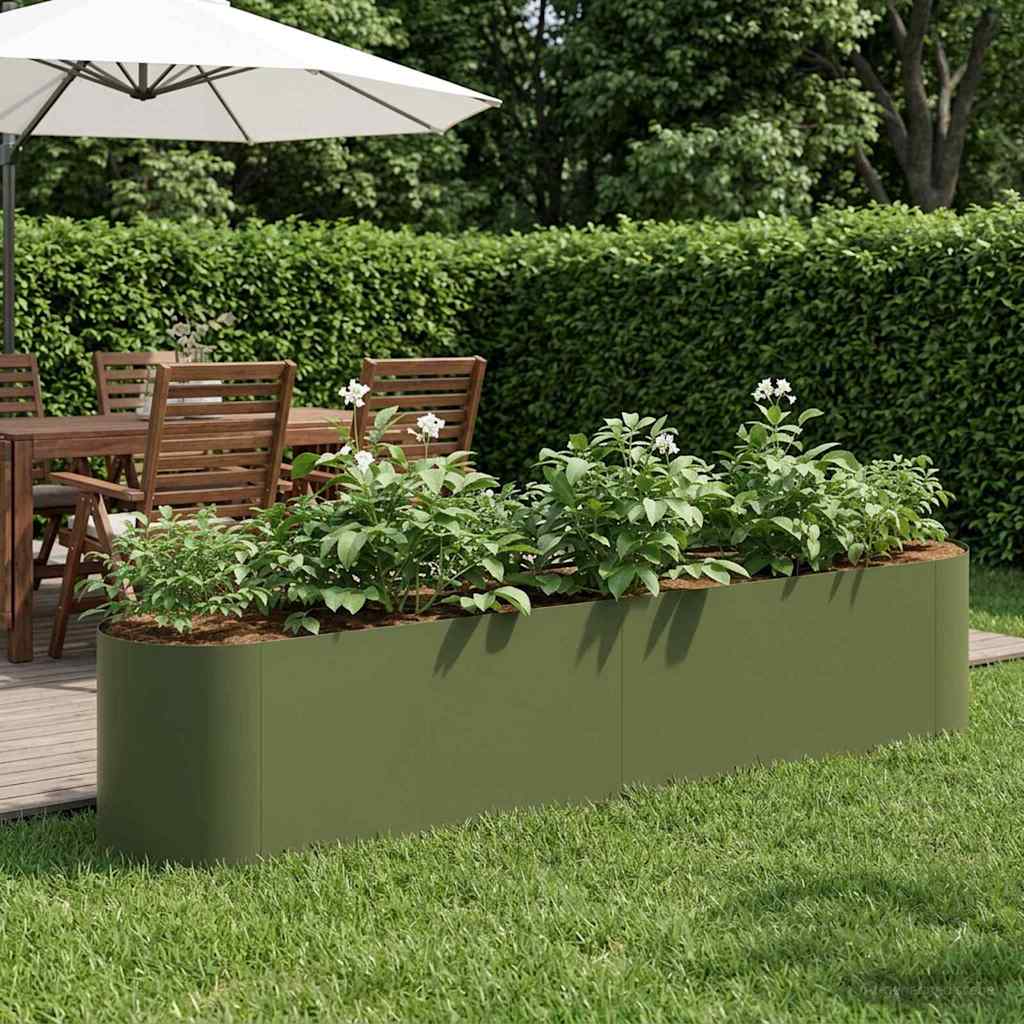 Raised Garden Bed Olive Green 200 x 40x 40 cm