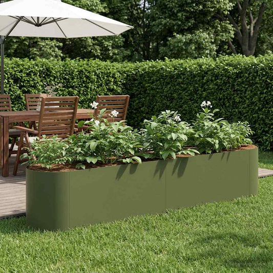 Raised Garden Bed Olive Green 200 x 40x 40 cm