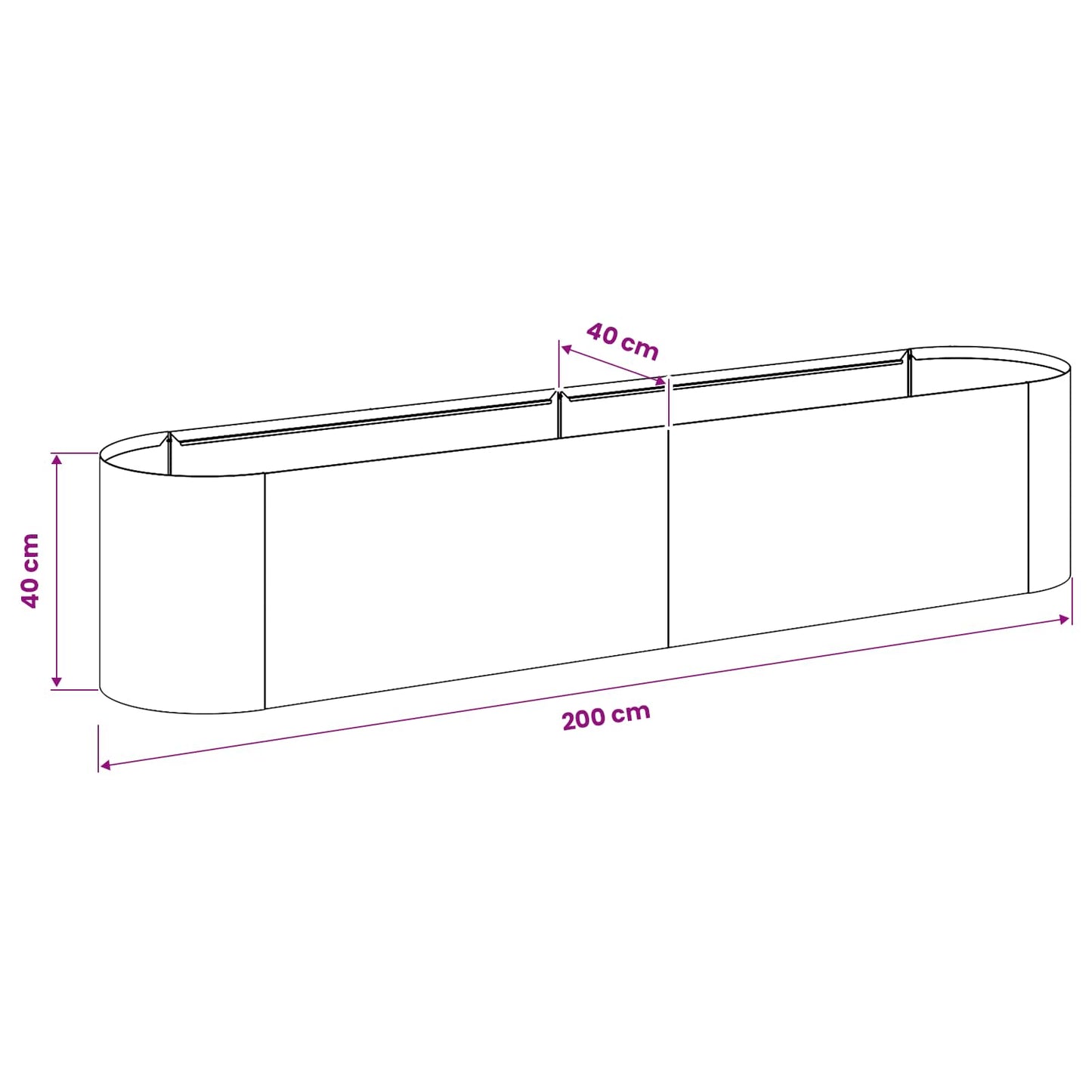 Raised Garden Bed Olive Green 200 x 40x 40 cm