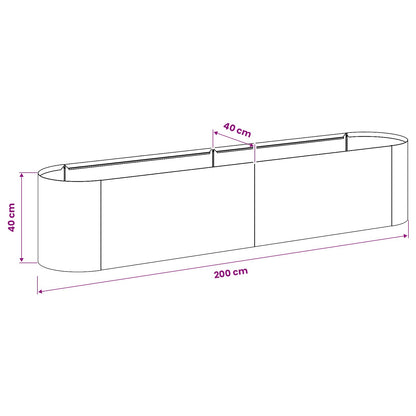 Raised Garden Bed Stainless Steel 200 x 40x 40 cm