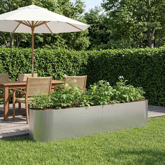 Raised Garden Bed Galvanised Steel 200 x 40x 40 cm
