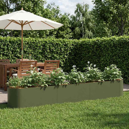 Raised Garden Bed Olive Green 280 x 40x 40 cm