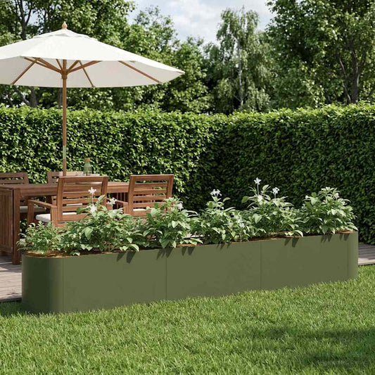 Raised Garden Bed Olive Green 280 x 40x 40 cm
